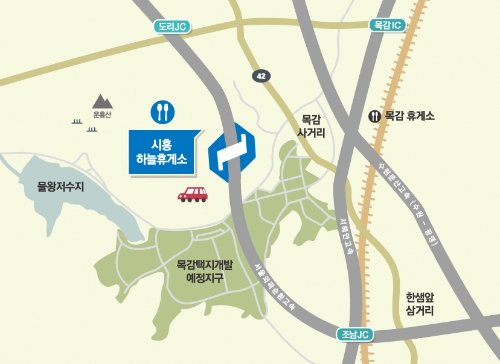 시흥 하늘휴게소 약도. 풀무원 제공