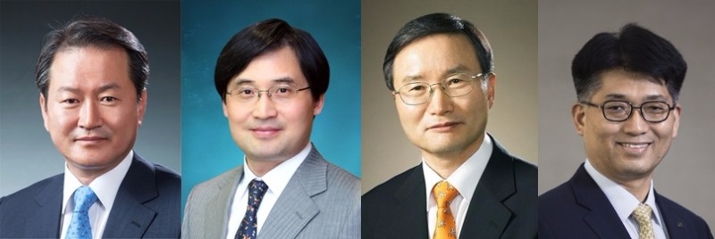 △왼쪽부터 성대규 보험개발원장, 한기정 보험연구원장, 지대섭 화재보험협회장, 최진영 보험연수원장