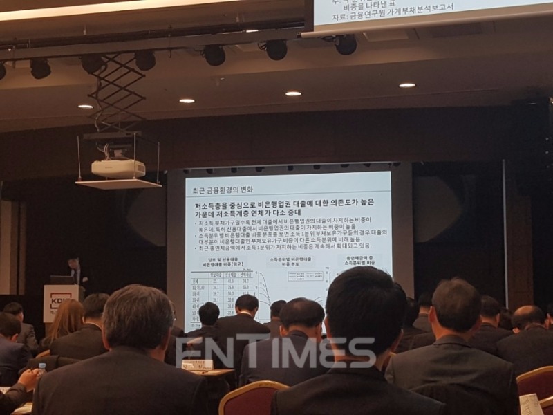 △이규복 한국금융연구원 연구위원이 '제5회 저축은행 경영진 워크숍'에서 주제발표를 진행하고 있다.