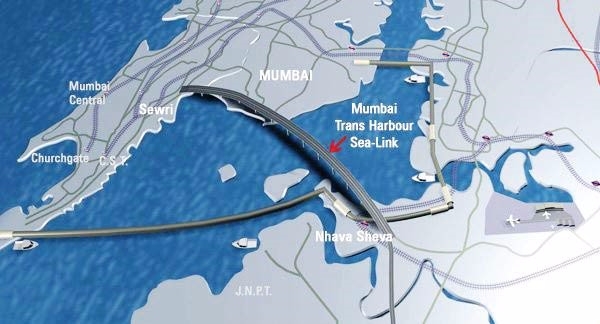 대우건설이 지난 17일 수주한 '인도 뭄바이 해상교량공사' 위치도. 사진=대우건설.