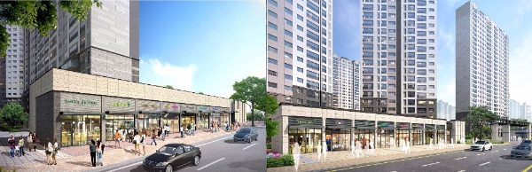 대우건설 '평택 비전 레이크 푸르지오' 단지 내 상가. 사진=대우건설.