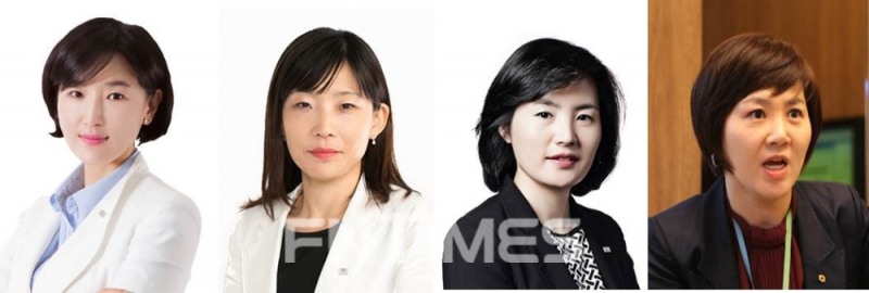 (왼쪽부터)박숙경 미래에셋대우 호남충청지역본부장(상무), 김미정 미래에셋대우 투자금융1본부장(이사대우), 김지숙 미래에셋대우 VIP서비스본부장(이사대우), 이순남 대신증권 상무