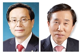 사진 왼쪽부터 손태승 우리은행 글로벌부문 부문장, 최병길 삼표시멘트 대표이사(전 우리은행 경영기획본부 부행장) / 사진출처= 우리은행, 삼표시멘트
