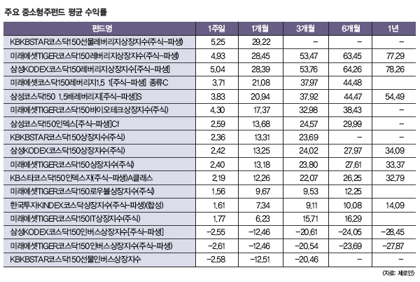 혹독하던 중소형주펀드 부활 기지개