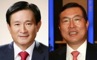 정회동 전 KB투자증권 사장(왼쪽), 손복조 토러스투자증권 회장
