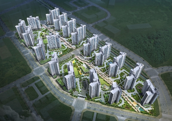 오는 15일 견본주택 문을 여는 '오룡 에듀포레 푸르지오' 조감도. 사진=대우건설.