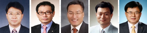 사진 왼쪽부터 신규 선임된 KB국민카드 이동철, KB생명보험 허정수, KB자산운용(대체자산) 이현승, KB저축은행 신홍섭, KB데이타시스템 김기헌 대표이사 후보 / 사진제공= KB금융지주