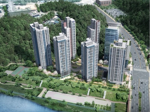 포스코건설 '분당 더샵 파크리버' 조감도. 사진=포스코건설.