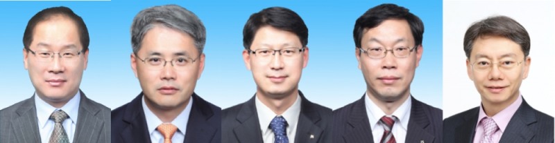△(사진 왼쪽부터)수출입은행 양환준·윤희성·권우석·유승호 신임 본부장, 조영조 신임 준법감시인/ 사진제공=수출입은행