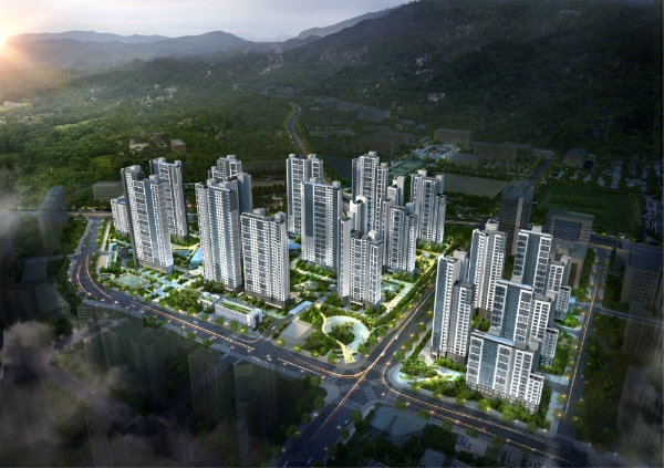 다음 달 분양 일정을 잡고 있는 '과천 위버필드' 조감도. 사진=롯데·SK건설.