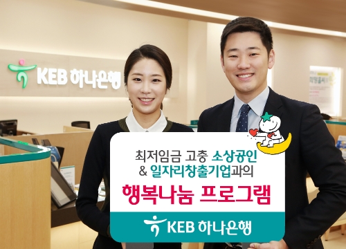 최저임금 고충 소상공인·일자리 기업에 1.5조원 지원 / 사진= KEB하나은행