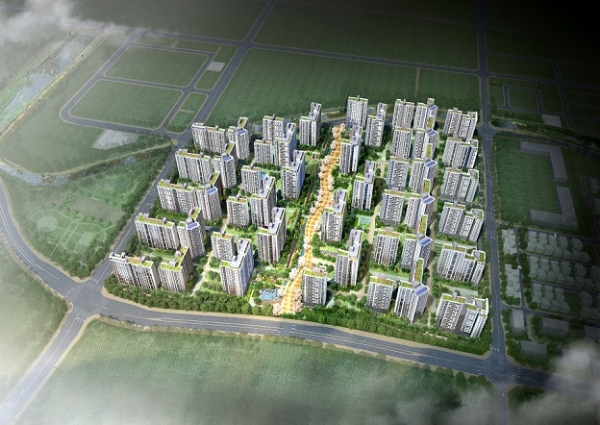 다음 달 말에 분양 일정을 잡고 있는 현대건설 '힐스테이트 리버시티' 조감도. 사진=현대건설.