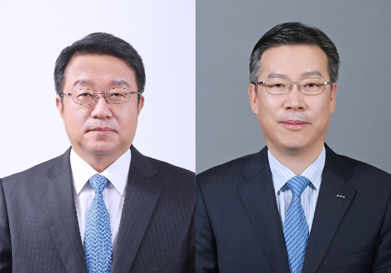 한성희 부사장(왼쪽), 전중선 포스코강판 부사장. 사진=포스코.