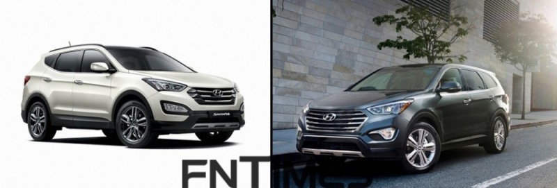 현대자동차 구형 싼타페(DM), 맥스크루즈(NC).사진=현대자동치.