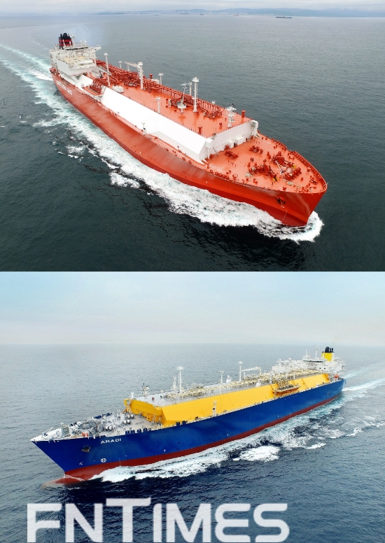 현대중공업이 건조한 LNG운반선의 시운전 모습. 사진=현대중공업그룹.