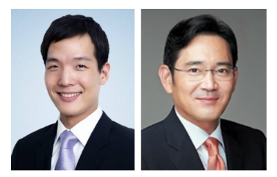 △김동원 한화생명 상무(왼쪽), 이재용 삼성전자 부회장