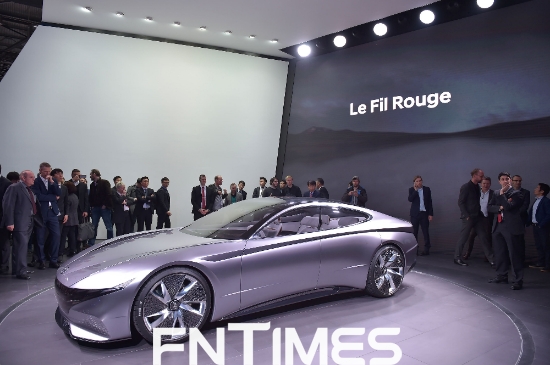 6일(현지시각) 현대자동차가 제네바 모터쇼에서 콘셉트카 '르 필 루즈(Le Fil Rouge, HDC-1)를 공개했다. 사진=현대자동차.