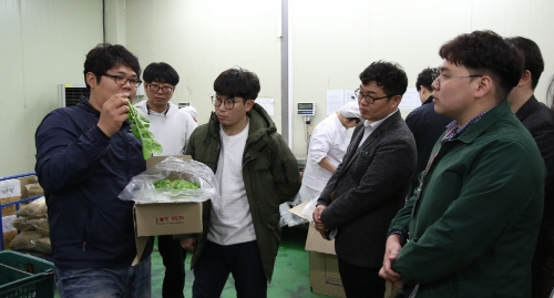 CJ프레시웨이 영업사원들이 농산물 상품화 프로세스를 교육받고 있는 모습. CJ프레시웨이 제공