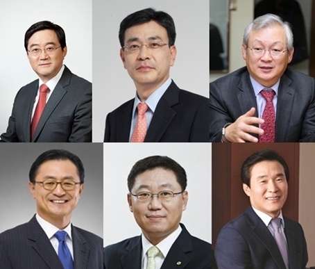 왼쪽 상단부터 시계방향으로 구성훈 삼성증권 사장, 이현 키움증권 사장, 정영채 NH투자증권 사장, 김해준 교보증권 사장, 나재철 대신증권 사장, 유상호 한국투자증권 사장