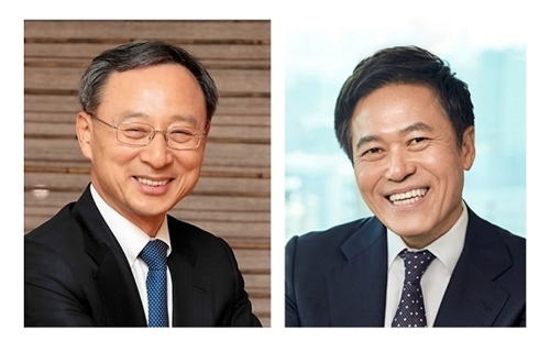△황창규 KT 회장(왼쪽), 박정호 SK텔레콤 사장