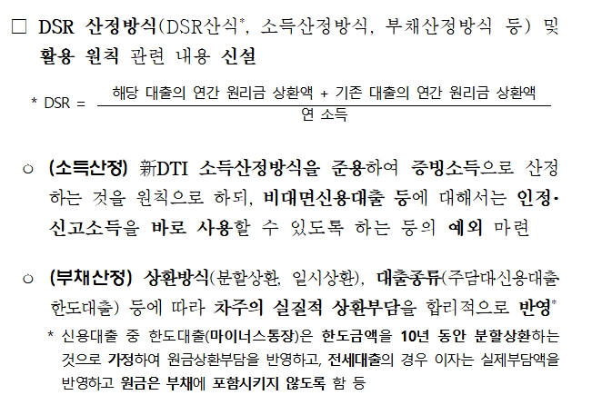 개정 '여신심사 가이드라인'에 따른 총체적상환능력비율(DSR)이 26일부터 은행권에 도입된다. / 자료= 은행연합회