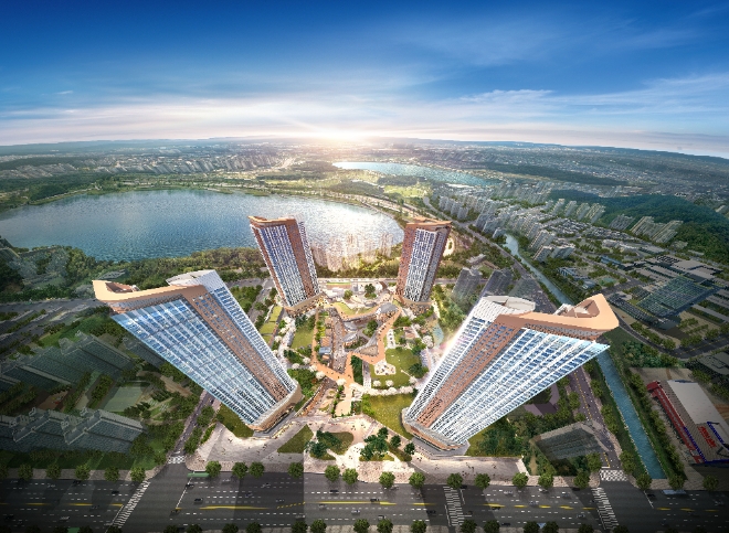 광교 더샵 레이크시티 조감도. 사진제공=엠디엠