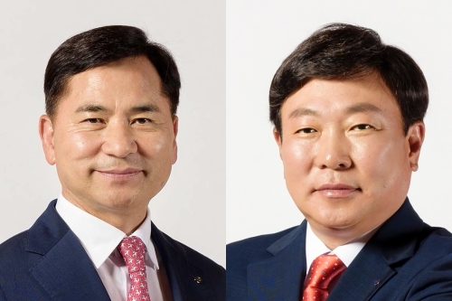 (왼쪽부터) 김경룡 DGB금융지주 회장 직무대행, 박명흠 대구은행장 직무대행/ 사진제공=DGB금융지주