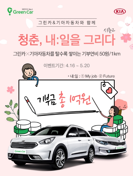 기아차-그린카, ‘청춘, 내:일을 그리다’ 캠페인 진행