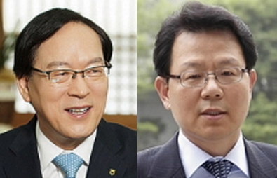 왼쪽부터 김용환 농협금융지주 회장, 김광수 전 금융정보분석원장 / 사진제공= 농협금융지주, 금융위원회