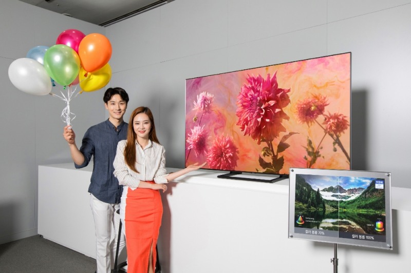 △삼성전자의 2018년형 QLED 全 모델이 독일의 세계적 규격 인증기관인 VDE로부터 2년 연속 ‘컬러볼륨 100%’ 검증과 함께 콘텐츠의 색을 완벽하게 구현하는 디스플레이로 인정받았다