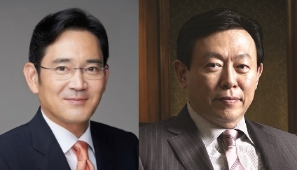 이재용 삼성 부회장(좌)과 신동빈 롯데 회장