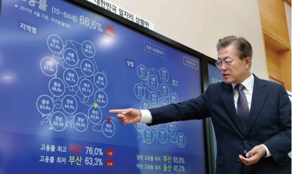 △문재인 정부의 '일자리 상황판' / 사진=청와대