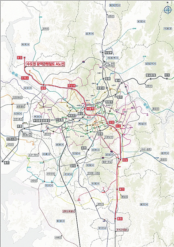 ▲ GTX-A 노선도. 사진 = 국토교통부