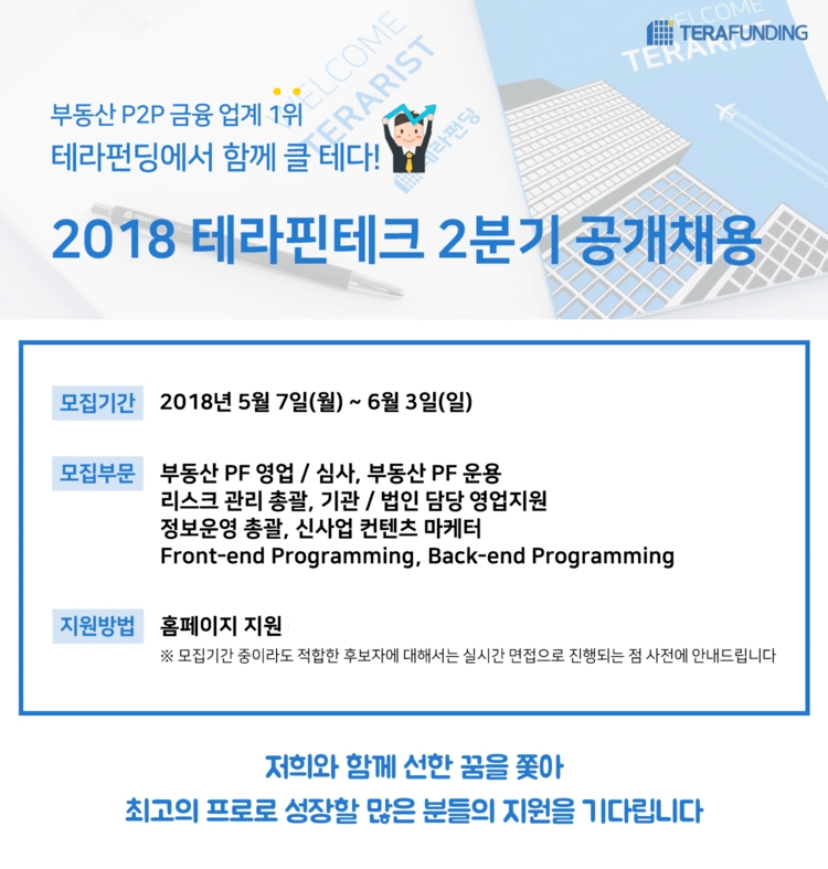 테라펀딩, 2018 상반기 공채 실시