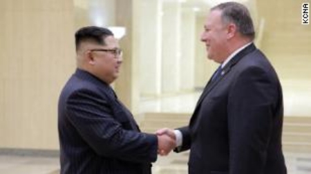 김정은 북한 국무위원장(사진 왼쪽)과 마이크 폼페이오 미국 국무부장관(사진 오른쪽). / 사진=CNN.