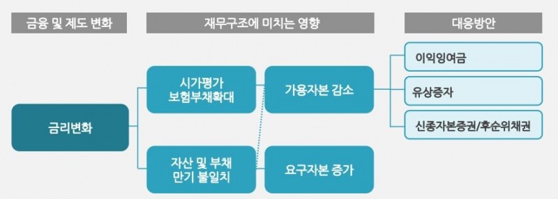 △금리변화가 보험사 재무구조에 미치는 영향 도해도 / 자료=보험연구원