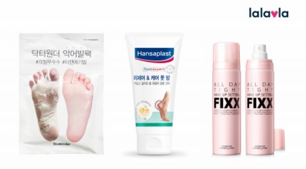 GS리테일 Beauty x Health 스토어 랄라블라서 판매하는 풋케어 상품. / 사진=GS리테일.