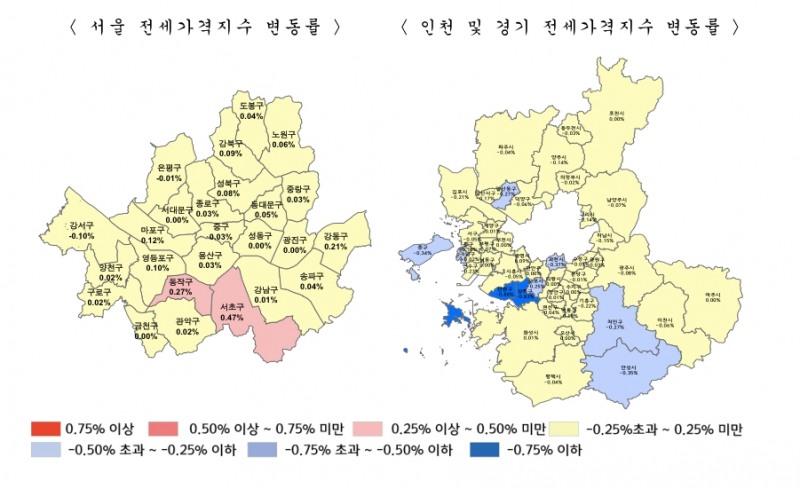 2018년 7월 5주 아파트 전세가격 동향. /자료제공=한국감정원