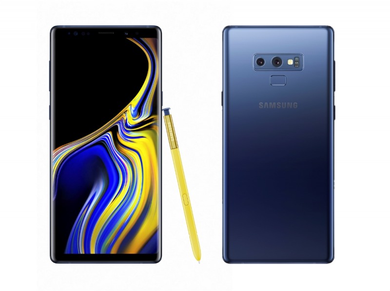 △노란 S펜이 단독 탑재된 ‘갤럭시노트9 오션블루’ / 사진=삼성전자
