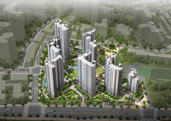 ▲ 지난달 시행한 청약에서 최고 경쟁률 31.00 대 1로 전 평형 1순위 해당 지역 청약 마감한 ‘광명 철산 센트럴 푸르지오’ 조감도. 사진 = 대우건설