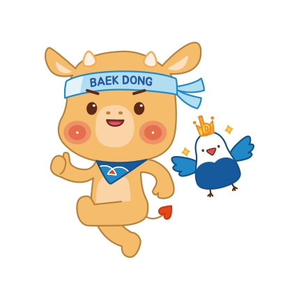 ▲IBK투자증권 창립 10주년 기념 캐릭터 '백동이'와 '챔챔이'.