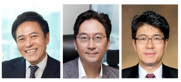 △왼쪽부터 SK텔레콤 박정호 사장, 김윤 AI센터장. 박진효 ICT기술원장