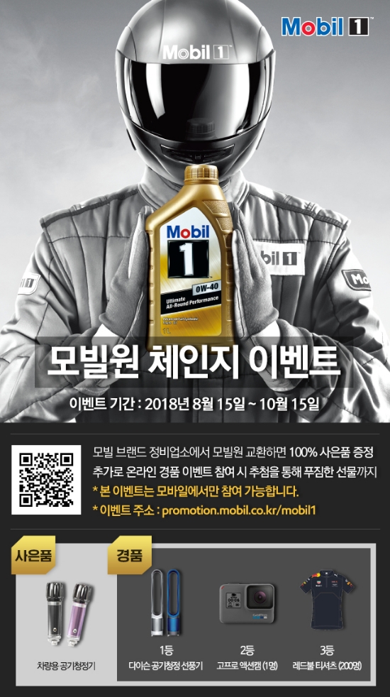 모빌코리아, 엔진오일 교환 고객 대상 경품 이벤트 실시
