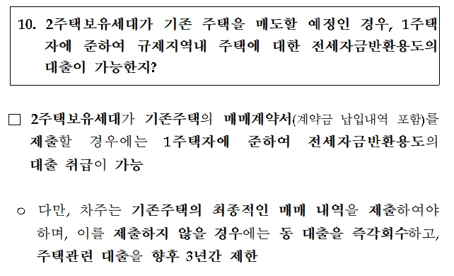 913 주택시장 안정대책 관련 금융부문 주요 FAQ / 자료= 금융위원회(2018.09.20)