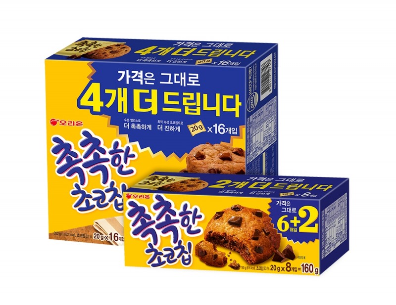 오리온, '촉촉한초코칩' 양 늘리고 매출 20% 늘었다