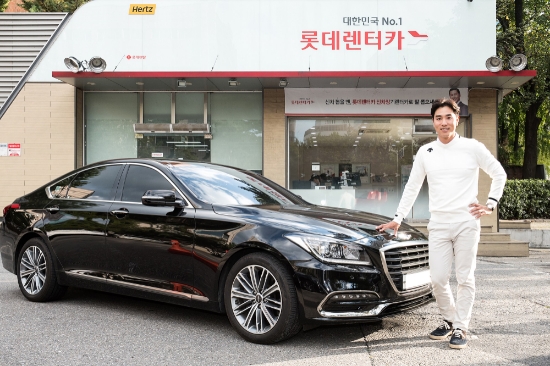 12일 롯데렌터카가 미국프로골프(PGA) 투어에서 활동 중인 배상문 선수에게 국내 체류기간 동안 월간렌터카 서비스로 의전차량을 제공한다. 사진=롯데렌터카.