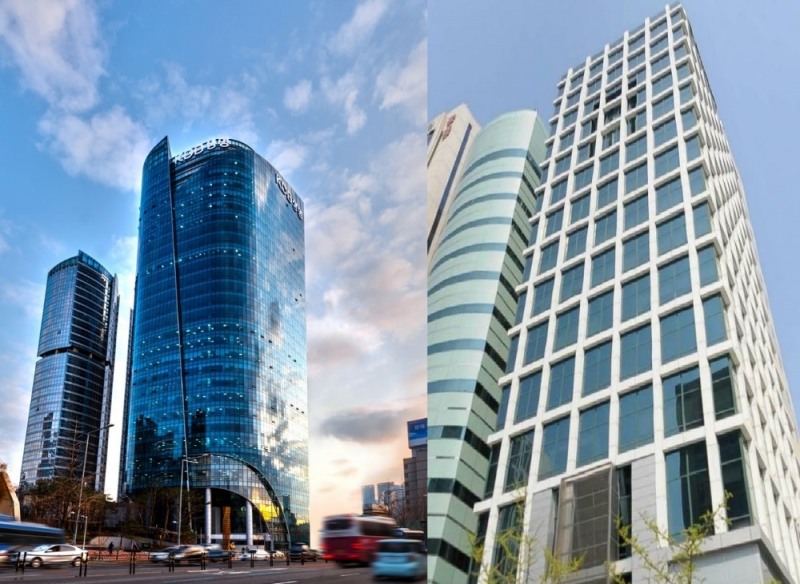 △(좌) KDB생명 사옥, (우) MG손해보험 사옥