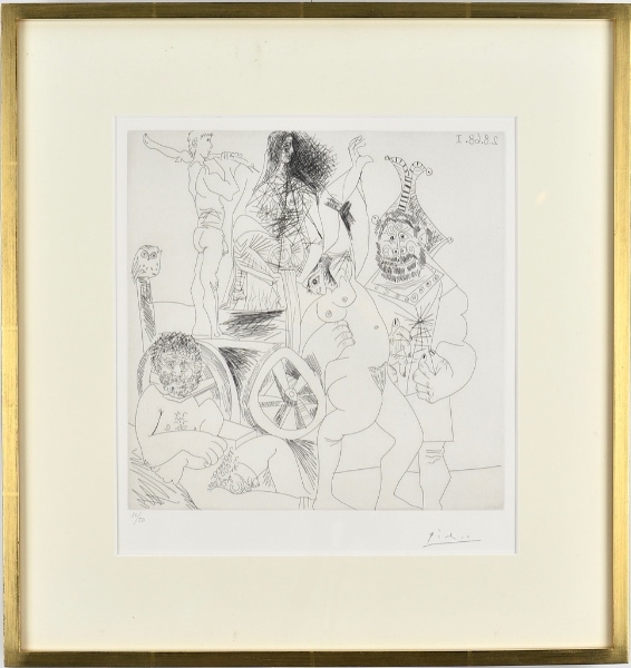 △피카소 작품 '순회 희극배우들과 부엉이'./사진=AT Gallerey
