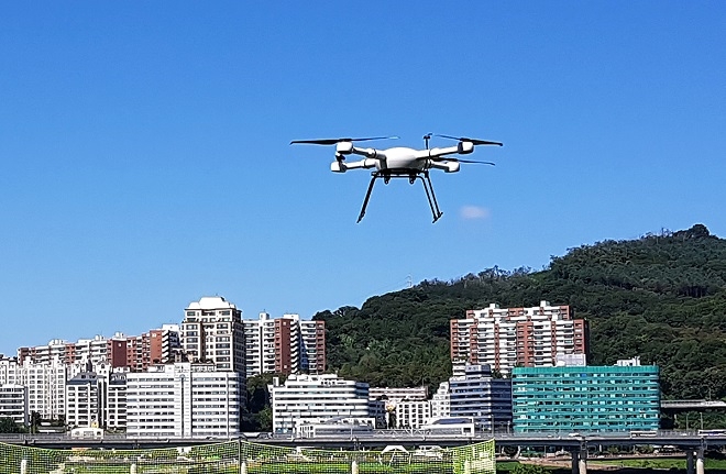 현대엠엔소프트 정밀지도 구축용 드론. 출처=현대엠엔소프트.