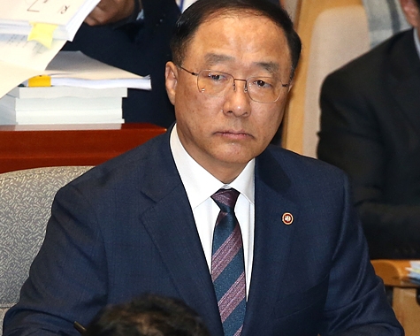 사진=국회 예결위 출석 당시의 홍남기 국무조정실장